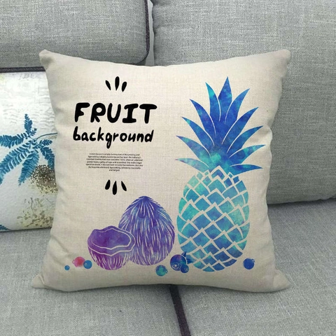 Ananas Tropische Frucht Leinen Kissenbezug Hello Summer Modern Quadratisch Kissenhülle Für Sofa Wohnzimmer Deko
