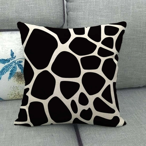 Decoratieve Kussensloop Linnen Vierkant Dierenprint Zebra Giraffe Textuur Huis Sofa Decor