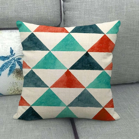 Nordisch Minimalistisch Geometrisch Leinen Wurfkissenbezug Aquarell Quadratisch Dekorativ Kissenbezug Für Sofa Heimdeko