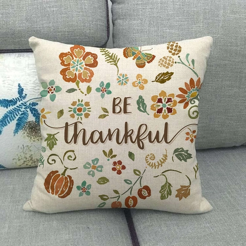 Herfst Thanksgiving Linnen Kussenhoes Decoratieve Pompoen Esdoornblad Oogst Brief Gedrukt Kussenhoes Voor Bank Home Decor