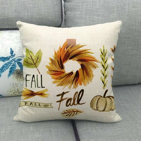 Herfst Kussenslopen Linnen Pompoen Esdoornblad Thanksgiving Decoratieve Kussenhoezen Voor Sofa Couch Boerderij Stijl