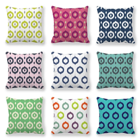 Minimalistische Geometrische Ikat Druck Kissenbezug Pfirsichhaut Samt Quadratische Kissenhülle Für Wohnzimmer Sofa Heimdekor
