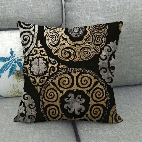 Mandala Geometric Pattern Throw Pillow Covers Linen Cotton Blend Square Bohemian Retro Ethnic Style Home Sofa Decor