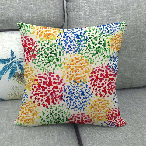 Fodera Per Cuscino Decorativa In Lino Acquerello Geometrico Floreale Fantasia Moderno Federa Quadrata Per Divano Casa