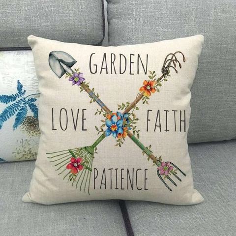 Linen Decorative Throw Pillow Cover Square Cushion Case For Sofa Farmhouse Garden Floral Bible Verse Bohemian Arrow Decor Without Insert