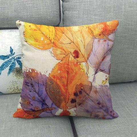 Thanksgiving Herbst Ahornblatt Leinen Kissenbezug Herbst Kürbis Sonnenblume Dekorativer Kissenhülle Home Decor