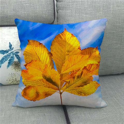 Linnen Herfst Esdoornblad Sierkussenhoes Thanksgiving Decor Vierkante Kussenhoes Voor Bank Couch Home Decor Herfstserie
