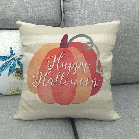 Halloween Thanksgiving Pumpkin Linen Pillowcase Autumn Harvest Decorative Cushion Cover For Sofa Living Room Home Decor