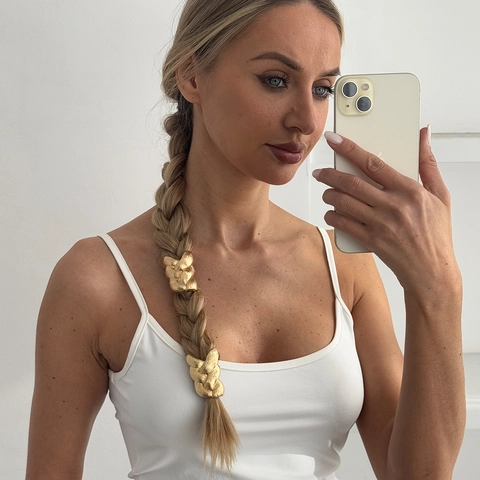 Minimalist Metal Braid Shape Hair Tie Elegant Alloy Ponytail Holder For Women Gold Silver Vintage Hair Accessories