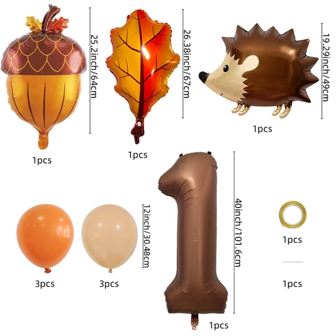 Erntedankfest Herbst Ernte Igel Ahornblatt Eichel Digitale Nummer Aluminiumfolie Latex Luftballons Für Geburtstag Party Deko