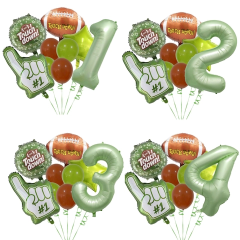 American Football Theme Party Aluminum Foil And Latex Balloons For Kids Birthday Sports Events Celebration Decor