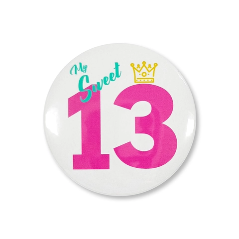 Sweet Birthday Celebration Round Tinplate Badge Pin With Crown For Anniversary Party Decor For Men Women Teens