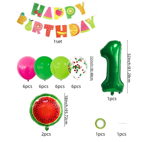 Wassermelone Geburtstag Party Deko Frucht Ballons Happy Birthday Banner Für Kinder Sommer Frucht Motto Geburtstag Party Dekor