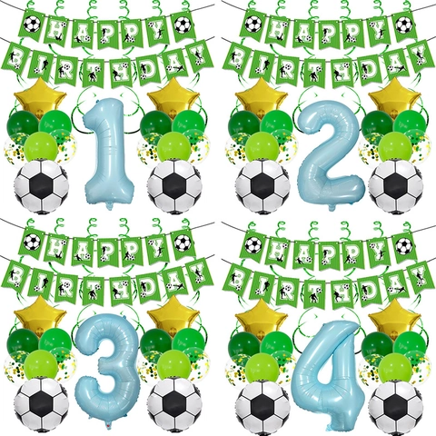 Football Birthday Party Decoration Kit Aluminum Film Latex Balloons Banner Theme Sports Celebration Photo Props Decoration