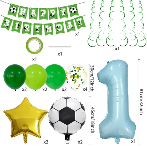 Football Birthday Party Decoration Kit Aluminum Film Latex Balloons Banner Theme Sports Celebration Photo Props Decoration