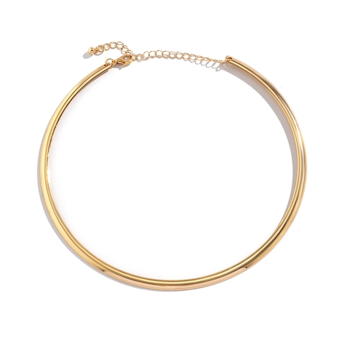 Minimalistische Roestvrij Stalen Brede Cylindrische Choker Halsketting Voor Dames Effen Kleur Gepolijst Mode Metaal HALSGESIERTE
