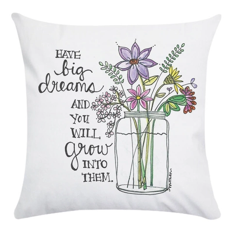 Funda De Cojín Decorativa De Poliéster Suave Con Frases Inspiradoras Y Diseño De Conejo Dibujado A Mano Decoración Para El Hogar