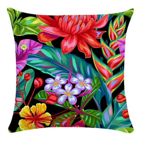 Tropisches Blatt Blumen Vogel Print Kissenbezug Super Weich Dekorative Kissenhülle Dschungel Thema Sofa Dekor