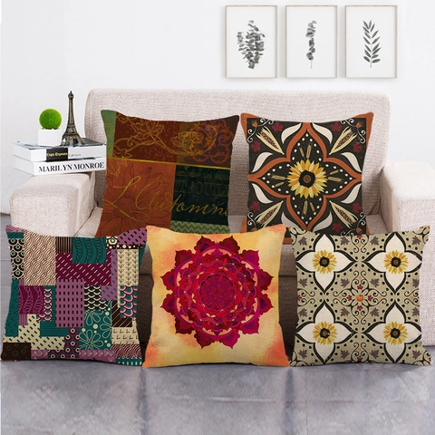 Aquarel Zonnebloem Plant Linnen Kussensloop Decoratieve Sierkussenhoes Voor Bank Woonkamer Home Decor Herfst Thema