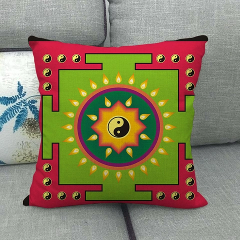 Bohemien Mandala Linnen Kussenhoes Geometrisch Bloemenpatroon Vierkante Kussensloop Zen Boeddha Halloween Decoratieve Sierkussenhoes Voor Sofa Home