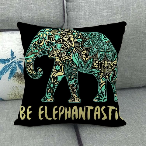 Square Linen Cushion Cover Bohemian Mandala Animal Print Ethnic Home Decorative Pillowcase