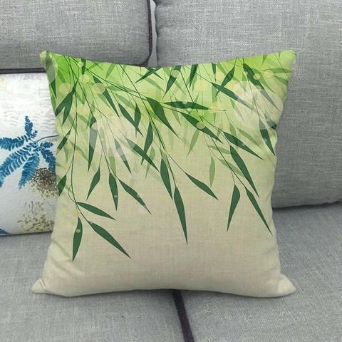Federa Decorativa Pianta Tropicale Foglia Di Palma Monstera Cotone Lino Copricuscino Quadrato Per Arredamento Divano Soggiorno