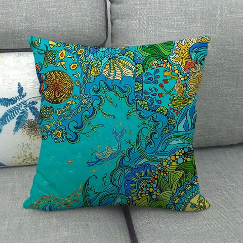 Fodera Per Cuscino Decorativa In Lino Quadrata Per Divano Soggiorno Pianta Tropicale Floreale Stile Arte Acquerello
