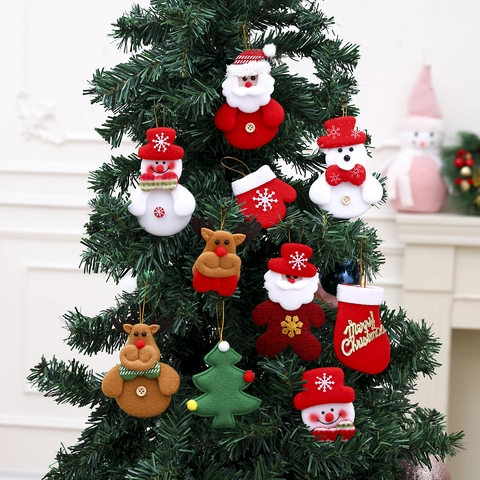 Weihnachtshänger Plüsch Vliesstoff Weihnachtsmann Schneemann Rentier Baum Socken Dekorationen Für Weihnachtsfeier Heimdeko