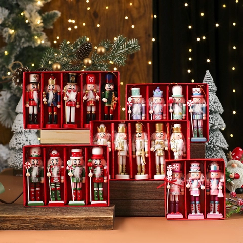 Adornos De Soldado Cascanueces De Navidad Decoraciones Colgantes De Escritorio De Madera Pintada Regalos Festivos Coloridos