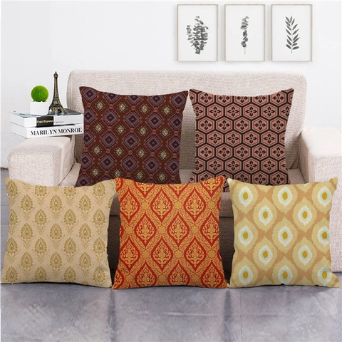 Geometric Pattern Linen Pillowcase Nordic Bohemian Ethnic Decorative Cushion Cover For Sofa Living Room Square Home Decor