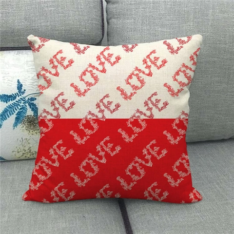 Federa in Lino Buon San Valentino Modello Romantico di Amore del Cuore Copricuscino Decorativo per Divano Letto Soggiorno Decorazioni per la Casa