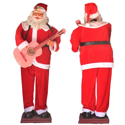Elektrischer Singender Tanzender Stehender Weihnachtsmann Klassische Rote Stoff Weihnachtsdekoration Für Einkaufszentrum Hotel Party