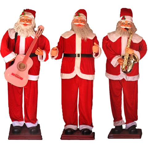 Elektrischer Singender Tanzender Stehender Weihnachtsmann Klassische Rote Stoff Weihnachtsdekoration Für Einkaufszentrum Hotel Party