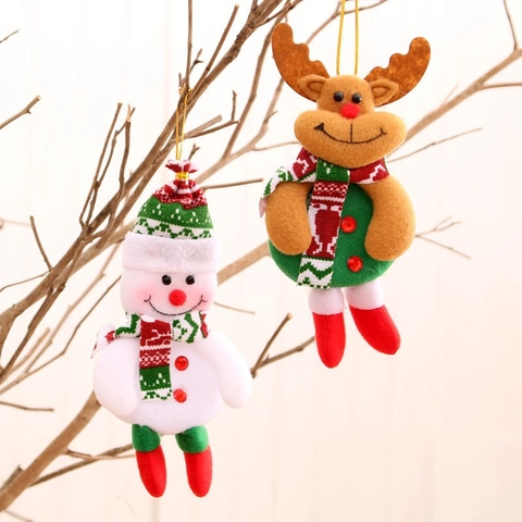 Weihnachten Stoffkunst Anhänger Puppe Weihnachtsmann Schneemann Rentier Bär Weihnachtsbaum Hängende Dekoration Festliche Party Urlaub Home Decor