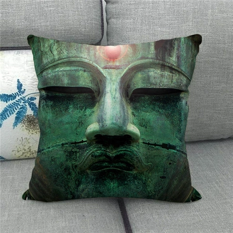Boeddha Zen Religieuze Kunst Linnen Kussenhoes Decoratieve Vierkante Kussensloop Voor Thuis Bank Woonkamer