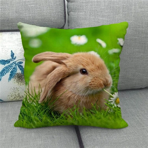 Paashaas Ei Linnen Kussenslopen Vierkante Kussenhoes Voor Thuis Sofa Bank Decor Boerderij Pastorale Stijl
