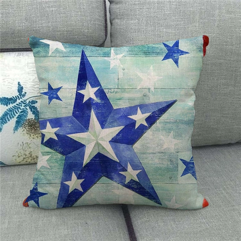 Amerikanische Flagge Leinen Kissenbezug Vintage Sterne Und Streifen Patriotische Deko Kissenhülle Für Zuhause Sofa Wohnzimmer Schlafzimmer