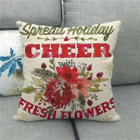 Aquarel Bloem Plant Linnen Kussensloop Vintage Landelijk Bloemen Sierkussenhoes Vierkant Decoratieve Kussenhoes Voor Bank Thuis Decor