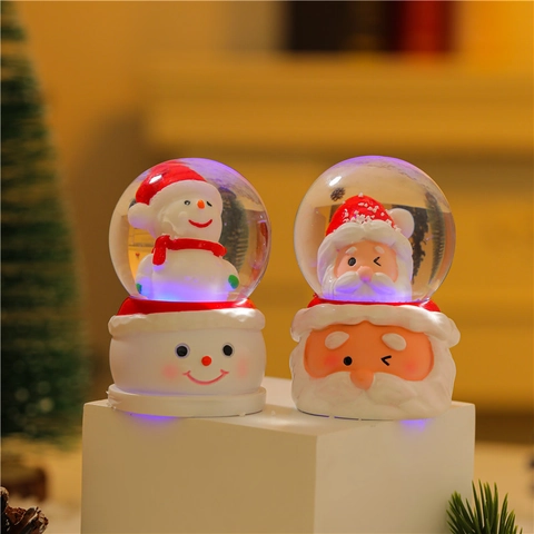 Weihnachts Schneekugel Leuchtende Kristallkugel LED Weihnachtsmann Schneemann Tannenbaum Harz Tischdeko Feiertagsgeschenk