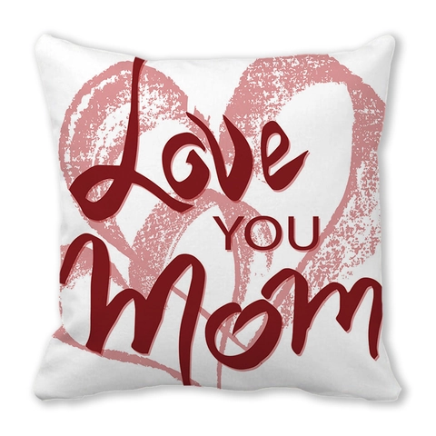 Happy Mother's Day Pillow Case Linen Peach Skin Velvet Cushion Cover Heart Floral Best Mom Throw Pillowcase For Home Sofa Decor