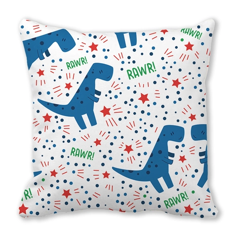 Federa per Cuscino in Pelle di Pesca con Dinosauro Cartone Animato Federa Quadrata Decorativa per Cameretta dei Bambini