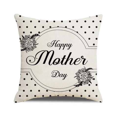 Funda de Cojín de Lino para el Día de la Madre Cuadrada Decorativa con Diseño Floral y Corazón Letras para Mamá Sofá Decoración Hogar