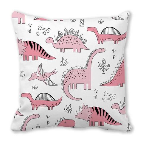 Süßer Cartoon Dinosaurier Pfirsichhaut Samt Quadrat Kissenbezug Kinderzimmer Dekorative Wurfkissenbezug Home Sofa Dekor