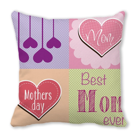 Fröhlicher Muttertag Leinen Kissenbezug Blumen Herz Muster Quadratische Kissenhülle Home Sofa Dekor Geschenk Für Mama