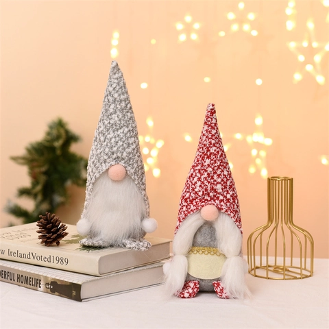 Gnomi Di Natale Ornamenti In Peluche Tessuto A Maglia Pelliccia Artificiale Barbuto Intrecciato Tomte Nisse Stile Nordico Decorazione Casa