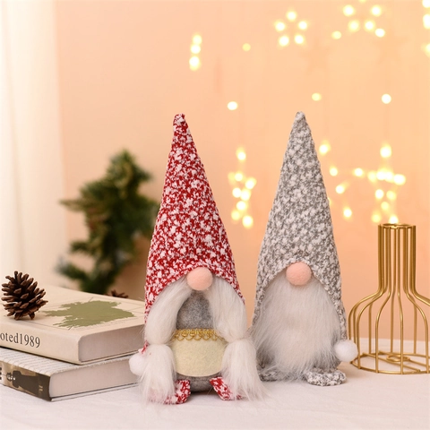 Gnomi Di Natale Ornamenti In Peluche Tessuto A Maglia Pelliccia Artificiale Barbuto Intrecciato Tomte Nisse Stile Nordico Decorazione Casa