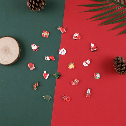 Christmas Resin Flatback Cabochons Santa Claus Snowman Reindeer DIY Accessories For Hair Bows Scrapbooking Embellishments