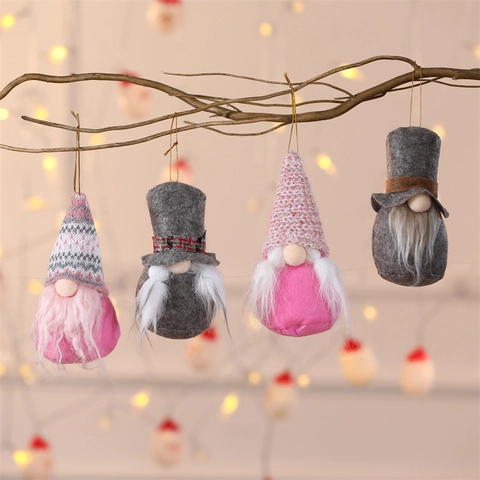 Weihnachtswichtel Plüsch Anhänger Gesichtsloser Zwerg Filz Strick Weihnachtsbaum Deko Nordische Dekoration
