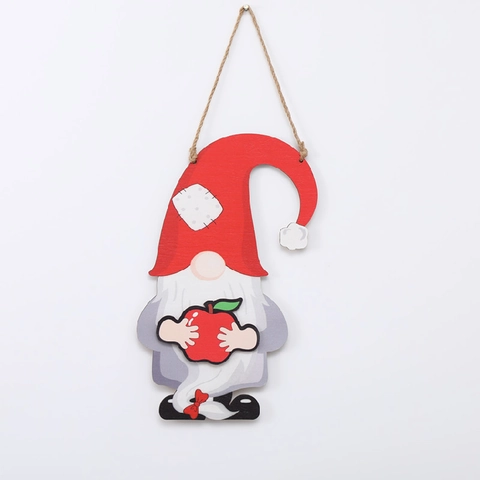 Appendiporta in Legno con Gnomo Intercambiabile Segno Benvenuto Decorazioni Stagionali per Halloween Natale Pasqua San Valentino