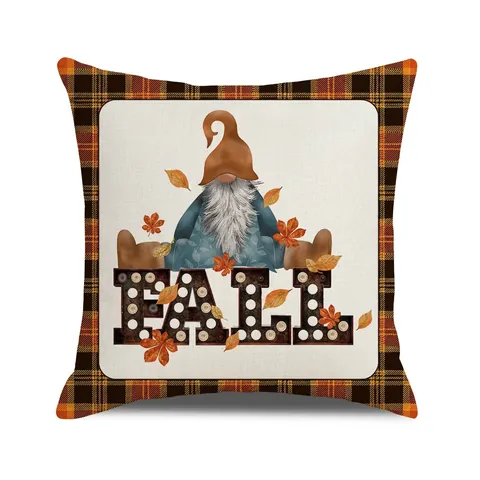 Herfst Thanksgiving Kussenhoes Gnome Pompoen Linnen Kussensloop Oogst Val Home Decor Couch Sofa